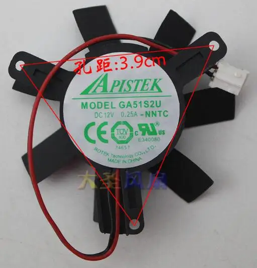 

GA51S2U-NNTC 12V 0.25A graphics card fan 2-line diameter 4.5cm