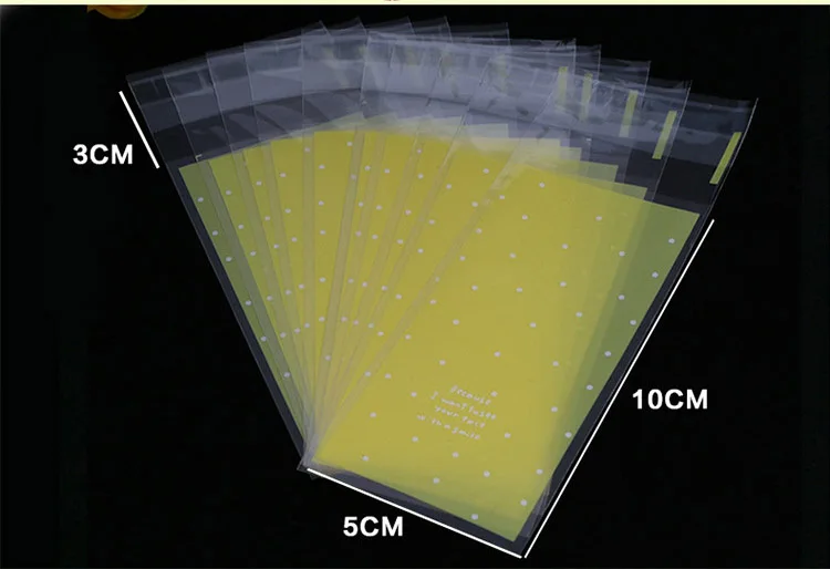 100 шт./упак. красивые подарочные пакеты 5X10 см Пластик печенья упаковка для капкейков обертка сумки из полиуретана с открытыми порами самоклеющиеся конфеты помады посылка