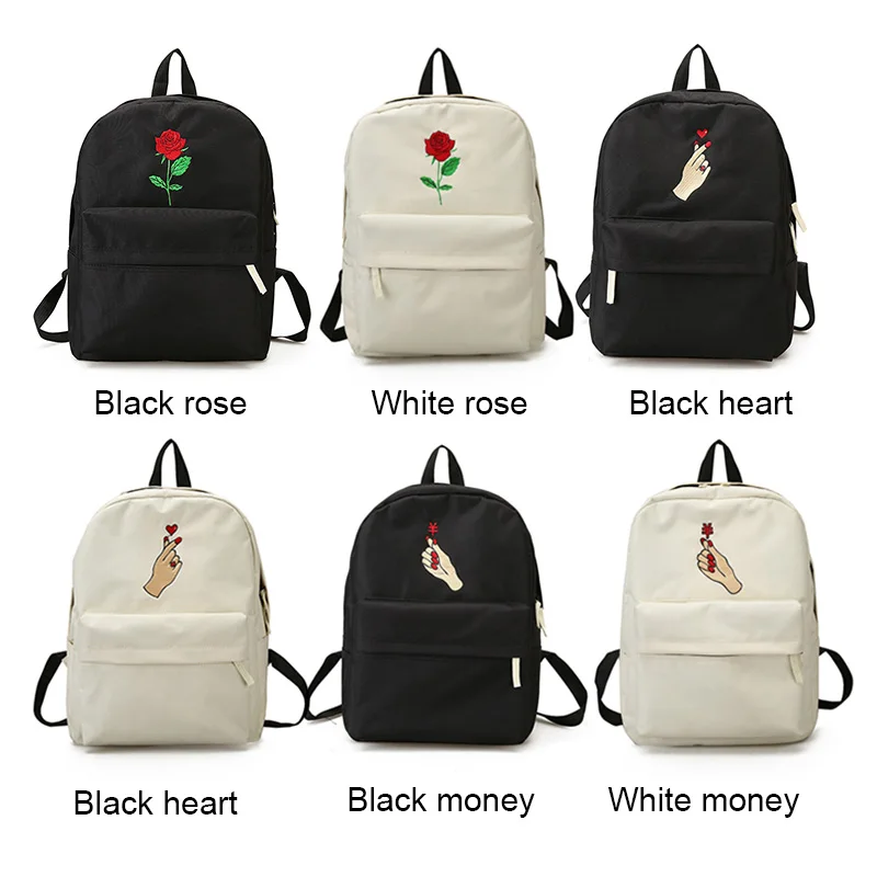 

Men Women Backpack Oxford Embroidery Zipper Bookbag School Bag Travel Casual Shoulder Bags MSJ99