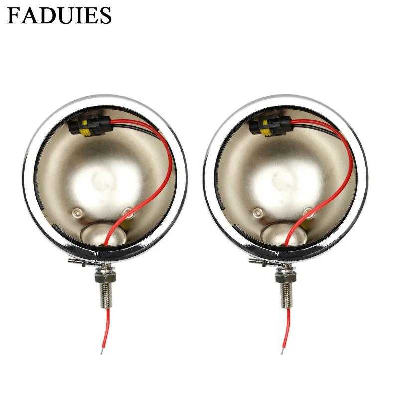 FADUIES 4.5 LED Fog Light Outer Cover Trim Frame Aluminum Bracket Outer Casing Mount Housing For Harley Motorcycle (5)