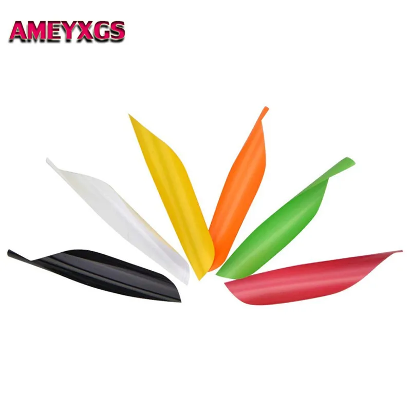 

50Pcs Archery Plastic Spin Vanes 1-3/4" Spiral Arrow Feather Rotating Vane 1.75" Right Wing Arrow DIY Tools Hunting Accessories