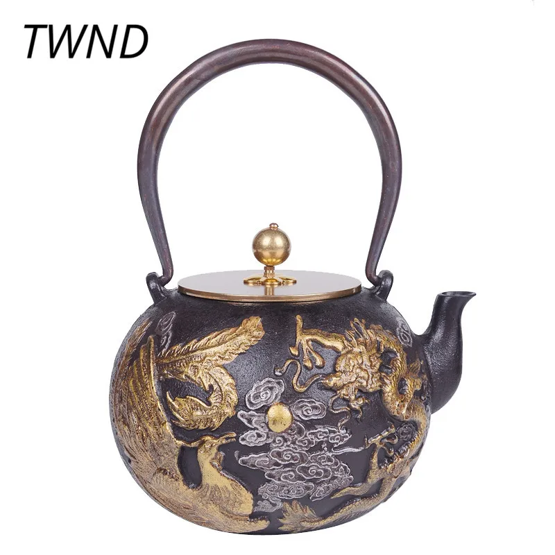

Cast iron teapot japan style tea pot with filter metal large capacity handpaint kettle drinkware suit fire electric alcohol 56