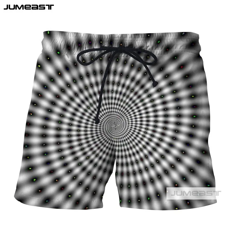 Jumeast геометрический узор 3D принт Vertigo Круг Дизайн Короткие штаны забавные для мужчин/для женщин спортивные свободные размеры короткие Новы