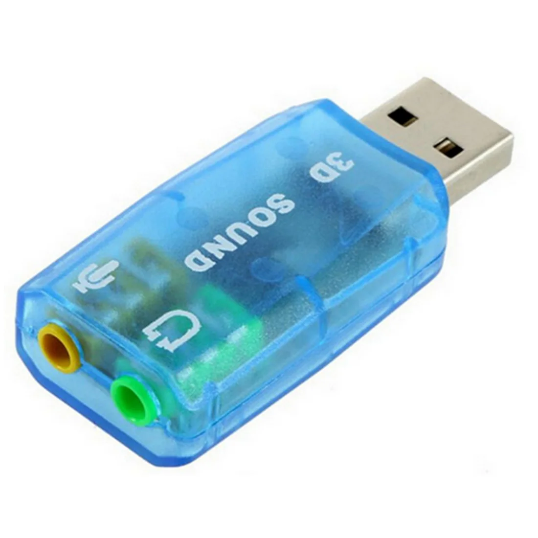 Новая USB звуковая карта внешняя 5,1 каналов w/3,5 мм разъем для наушников и микрофона интерфейс компьютера стерео микрофон аудио USB конвертер - Цвет: Blue