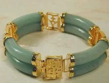 

word Jewellery Fine Jewelry GREEN CHINESE stone BEAD BRACELET 7.5" Armschmuck bracelets Bangle free shipping