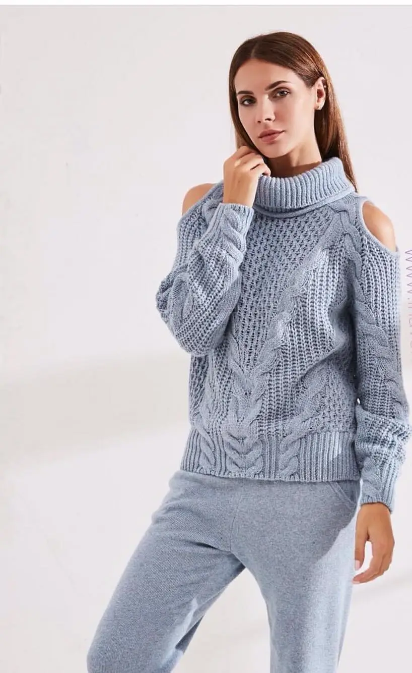 2018 New Arrival Wool Full Autumn New Knit Suit Woman Fashion Strapless High Neck Cashmere Sweater Trousers Two Sets Of Women 2018 New Arrival Wool Full Autumn New Knit Suit Woman Fashion Strapless High Neck Cashmere Sweater Trousers Two Sets Of Women