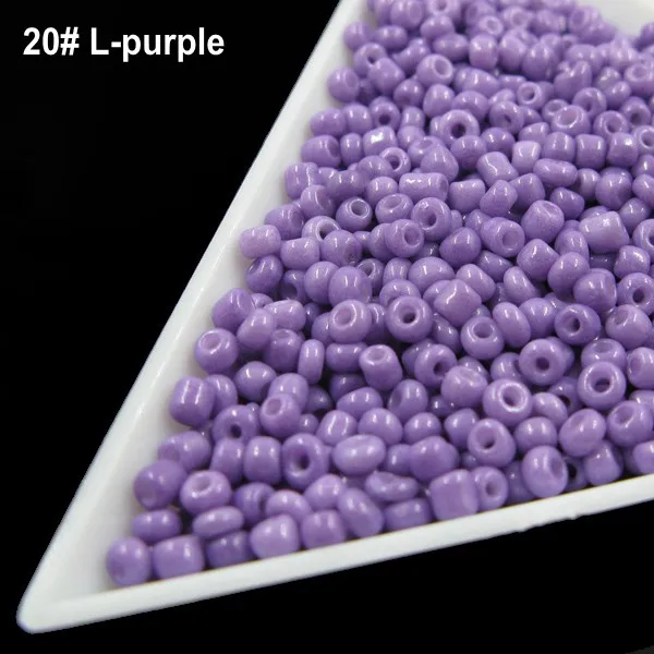 20 г/лот 2 мм непрозрачные цветные стеклянные бусины 12/0 бусины для украшения декольте DIY дизайн вышивки крестом Швейные аксессуары - Цвет: 20 Light Purple