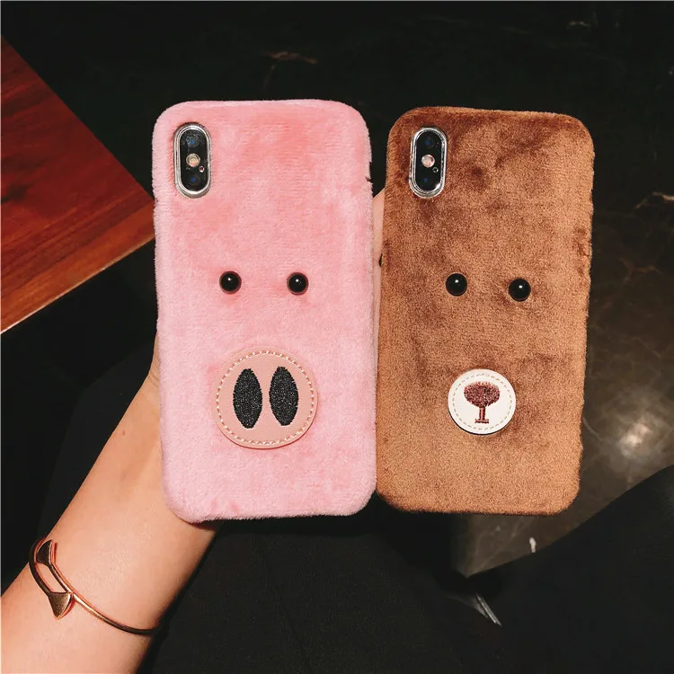 OTO-ALTER Winter plush mobile phone case for iphone X/XS/XR/XSMAX/7/8/7plus/8plus/6/6s cute |