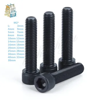 

DIN912 M2 Metric Thread Black Grade 12.9 Alloy Steel Hex Socket Head Cap Screw Bolts M2*(3/4/5/6/7/8/9/10/12/14/15~40) mm