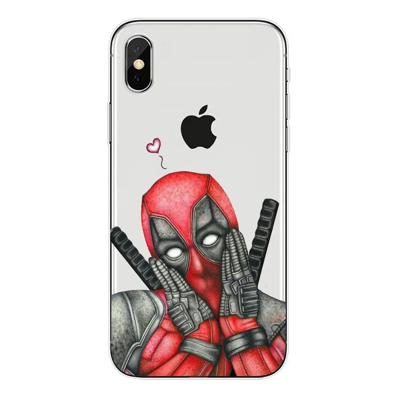 سوبر بارد الأعجوبة Deadpool بطل السوبر لينة سيليكون غطاء إطار هاتف محمول ل iphoneX XSMax 8 8 زائد 7 7 زائد 6 6 ثانية 6 زائد 5 5 ثانية SE