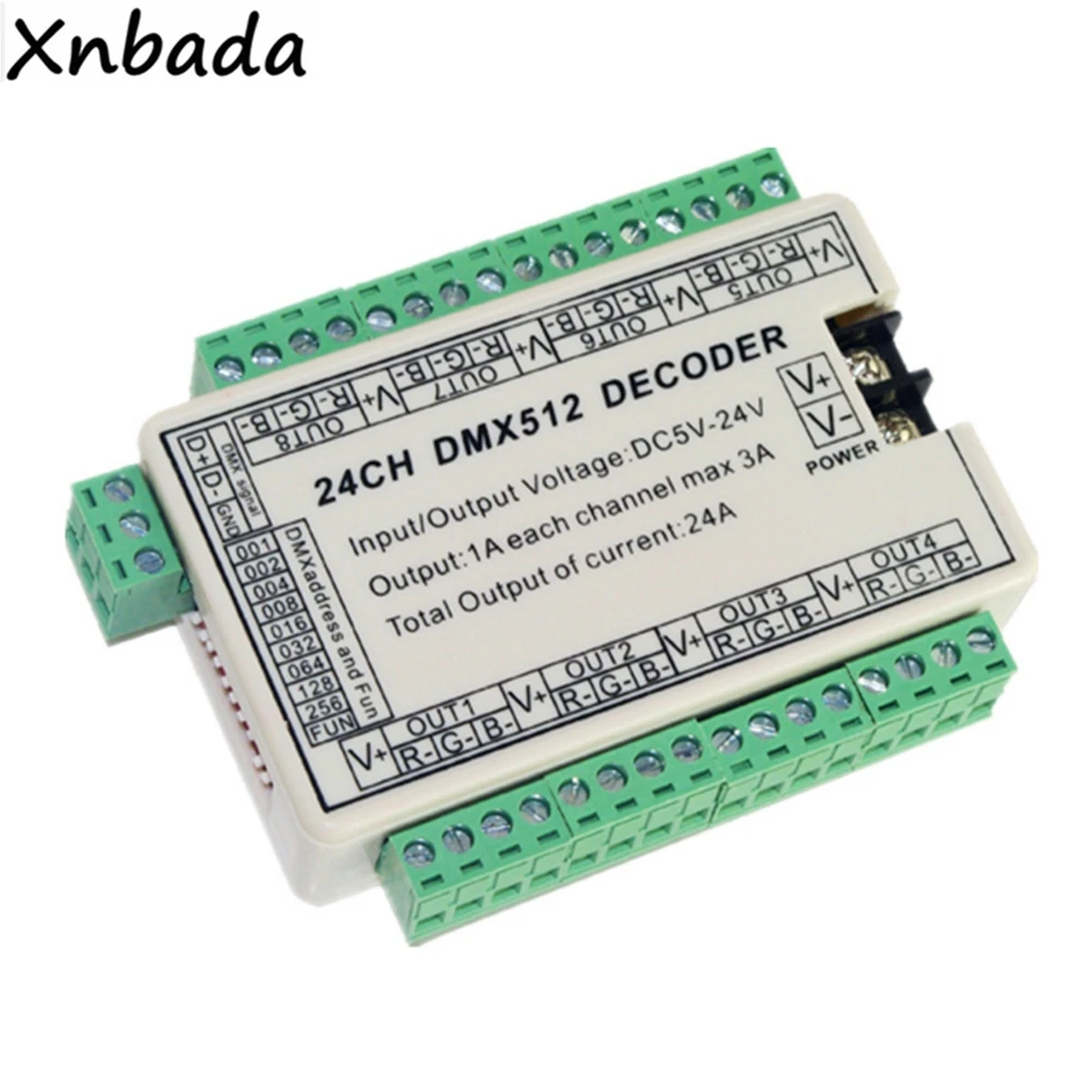 24CH DMX512 RGB светодиодный контроллер декодер для светильник Модуль DC12 24V|led controller|dmx512