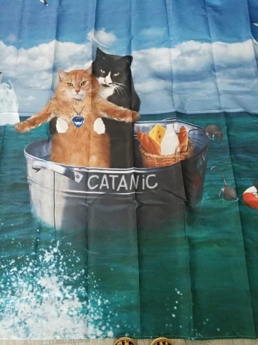 Подводный парусный корабль забавные животные кошка домашний декор милый котенок полиэстер ткань занавеска для душа коврик наборы для ванной комнаты с крючками