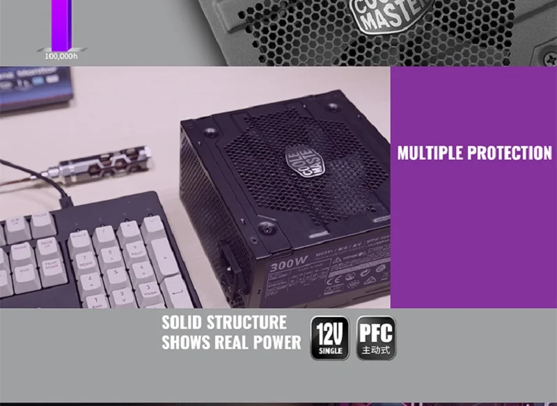 Cooler Master PC PSU компьютерный блок питания Номинальная мощность 300 Вт 300 Вт 12 см вентилятор 12 В ATX PC блок питания PFC Actice для игрового офиса