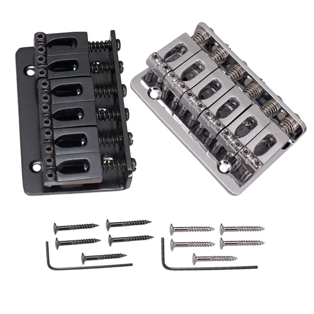 Black Guitar Parts Strings Bridge 6 Saddle Bridge Electric Guitar