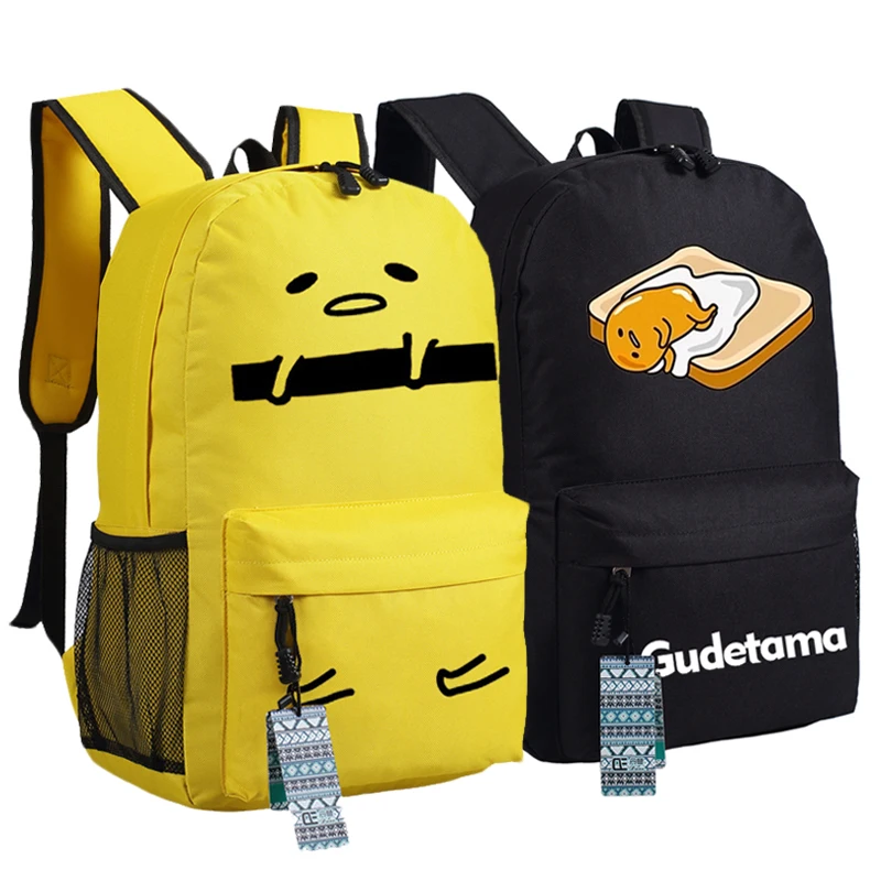 Новый рюкзак Gudetama школьные сумки из ткани Оксфорд с рисунком|gudetama backpack|bag studentanime