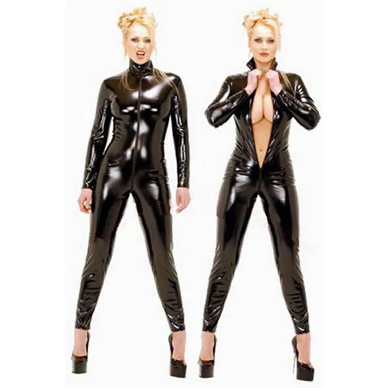 Женское боди из полированной кожи с открытой промежностью размеры до XXXXXL|lingerie