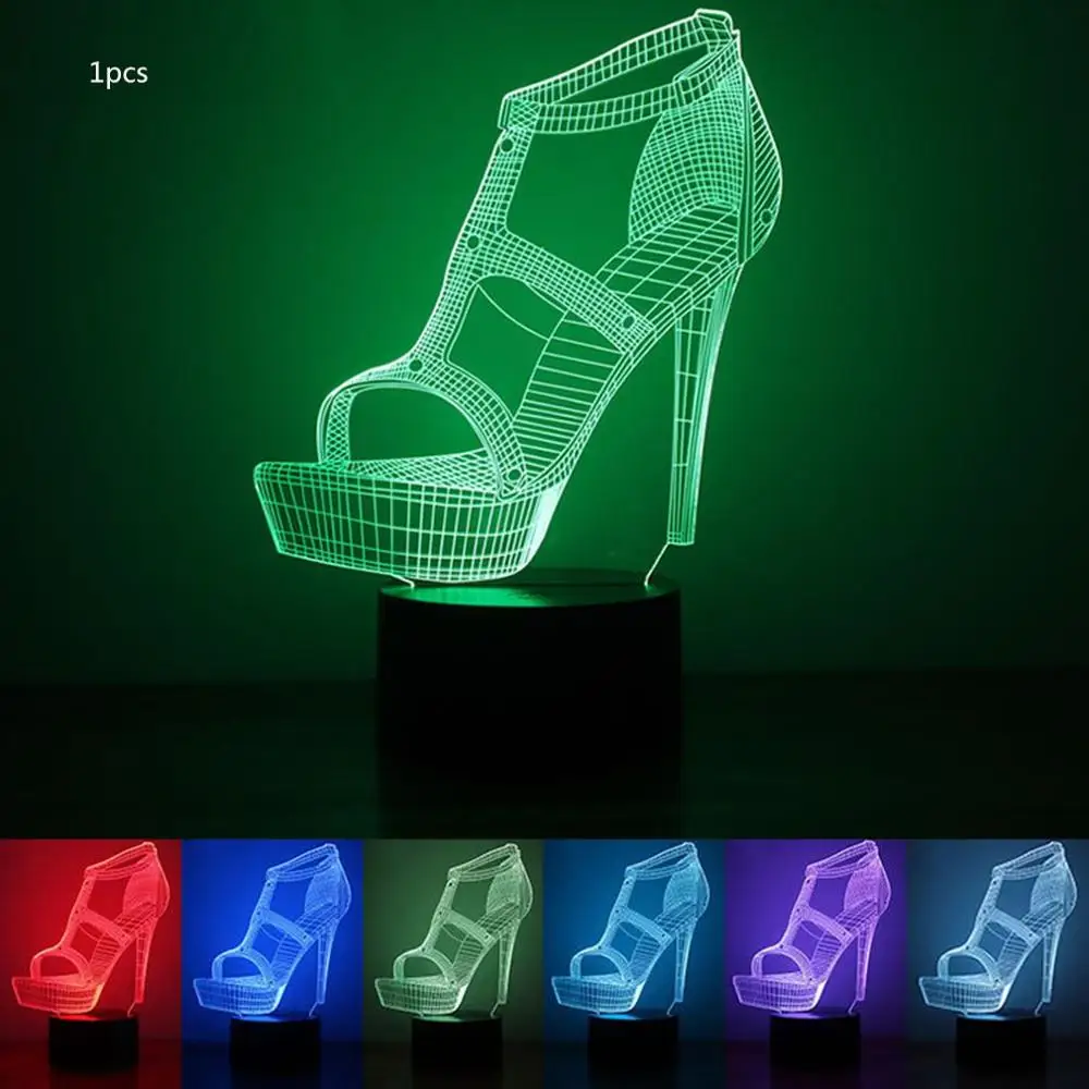 

Colorful 3D Night Light High Heels Night Light Eye Care LED Light Bedside Night Lamp Home Decoration Birthday Gift Drop Shipping