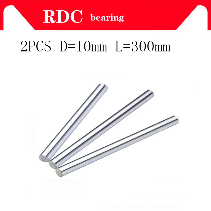 

Free shipping 2pcs 3D Printer rod 10mm linear shaft L 300mm hardened Chrome axis match use 10 mm bearing carving machine part