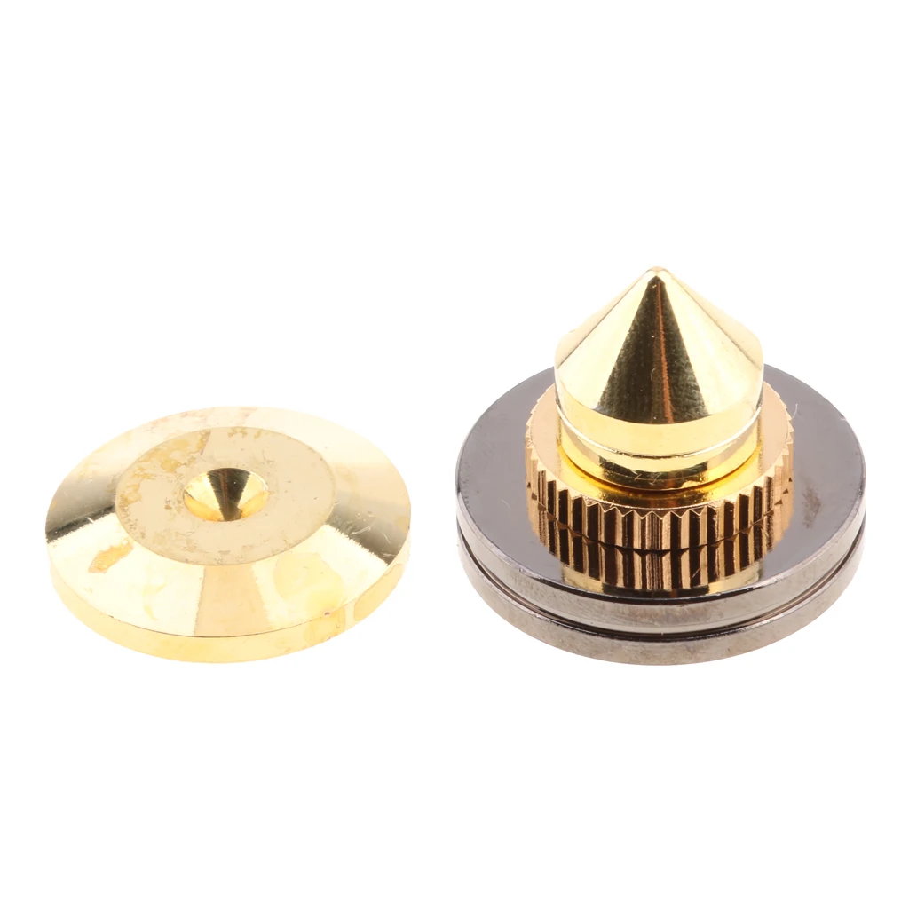  Golden Speaker Spikes Subwoofer CD Audio Amplifier Turntable Isolation Stand Feet 