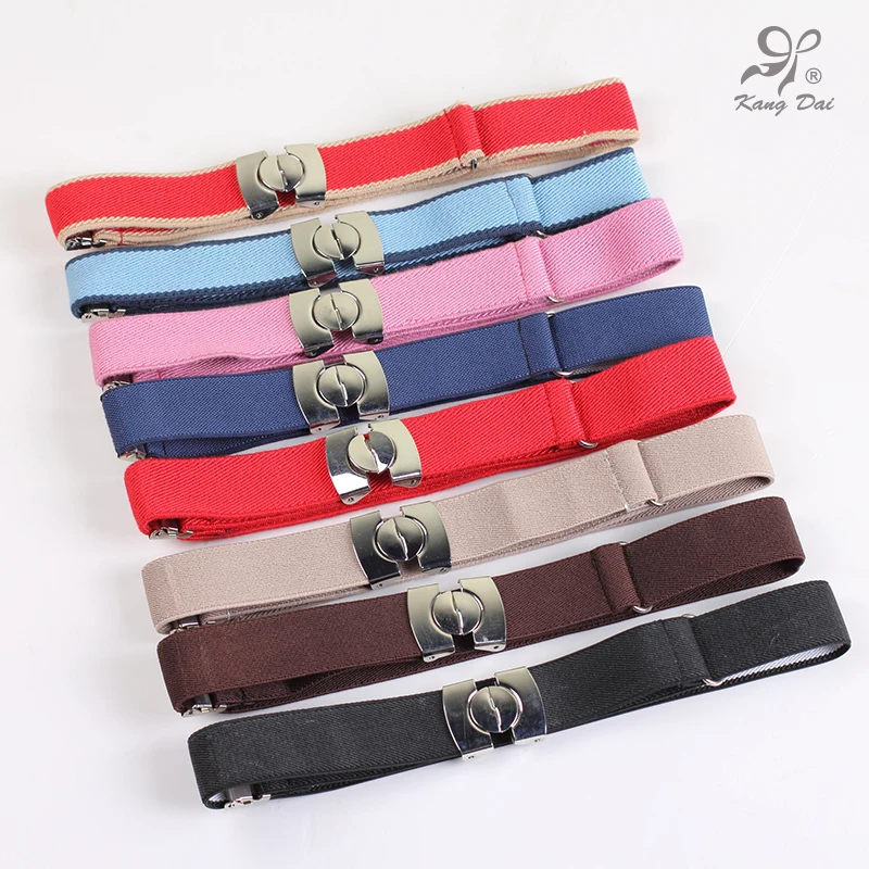 Kangda top modern pure color elastic adjustable belts for children/boys