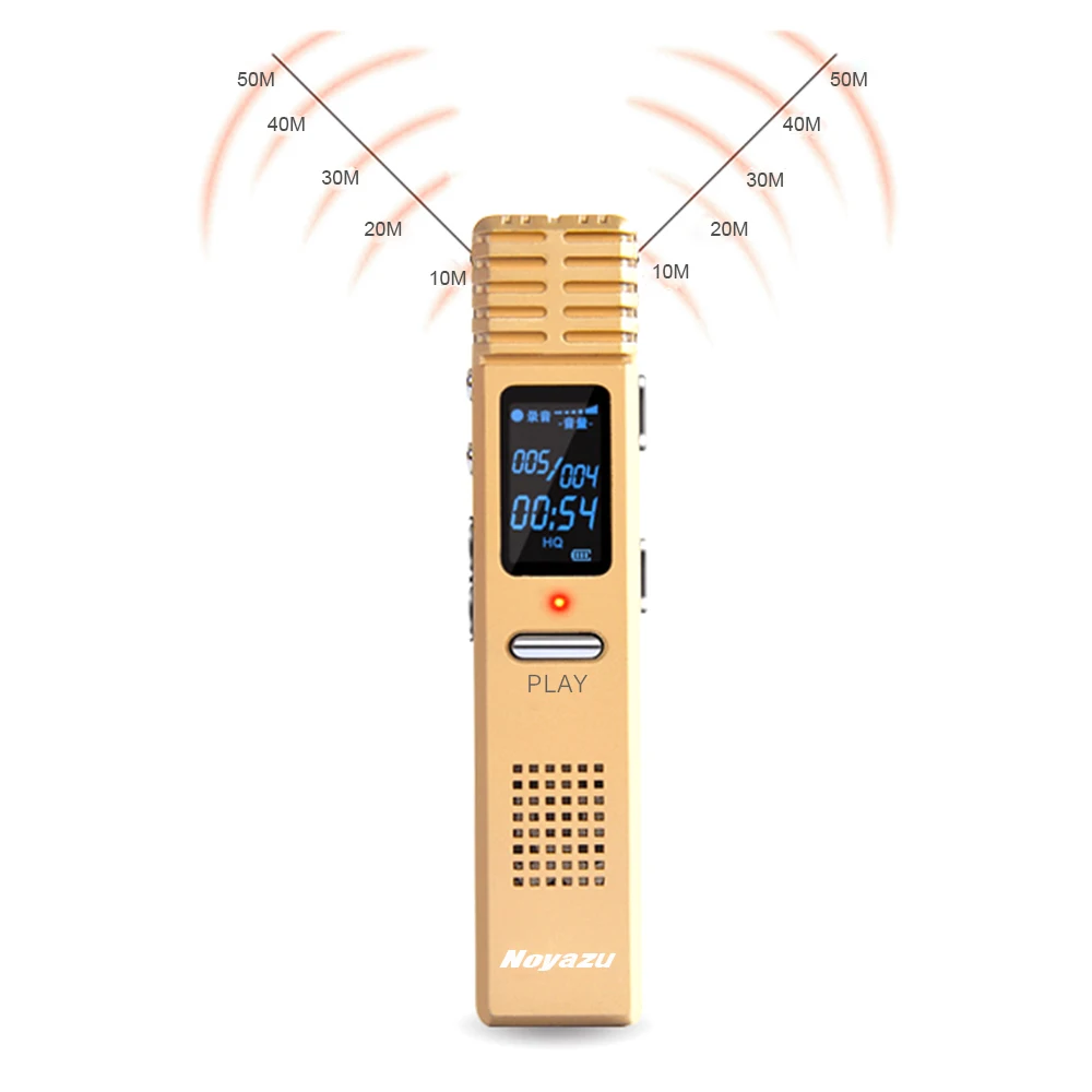 Noyazu X1 8 ГБ диктофон WAV 550 часовая запись USB MP3 музыкальный плеер Золотой цифровой