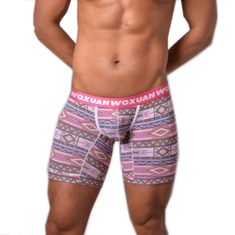 

Men's Shorts Underwear Boho Cotton Soft Underpants Bulge Pouch Boxers Bohemian Style Shorts Trunks Low Waist Bottoms New Arrival