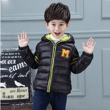 

Fashion Boys Coat Hooded Down Jacket Cotton-Padded Children Clothing Winter Outdoor Kids Girls Outerwear TZ117