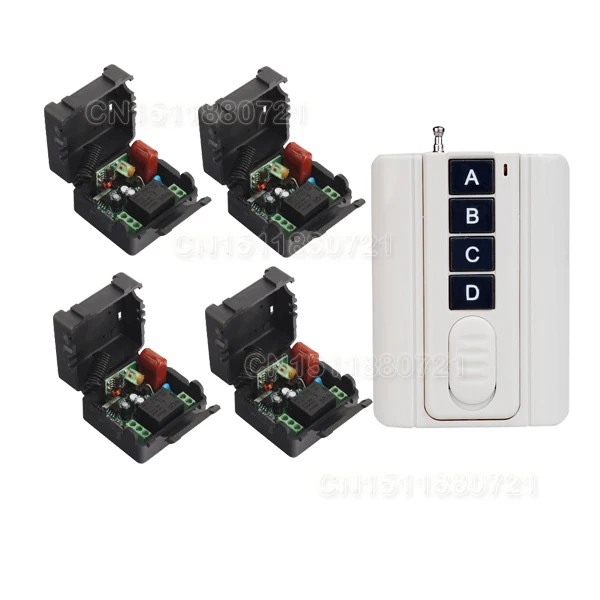 

220V 1CH Receiver&Transmitter RF Wireless Remote Control Switch Interruptor 10A Light Lamp LED SMD With Wall Transmitter