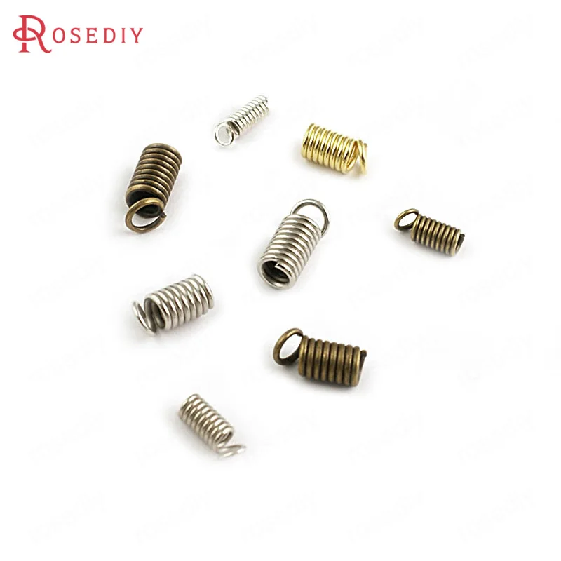 (10517)6x3MM 8x4MM 9x4.5MM Iron Spring Rope Clasps for Necklaces