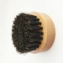 Professional Round wooden Boar Bristle Beard Brush Portable Men Mustache Comb Shaving Brush Face Hair Cleaning Brush Tool 100pcs