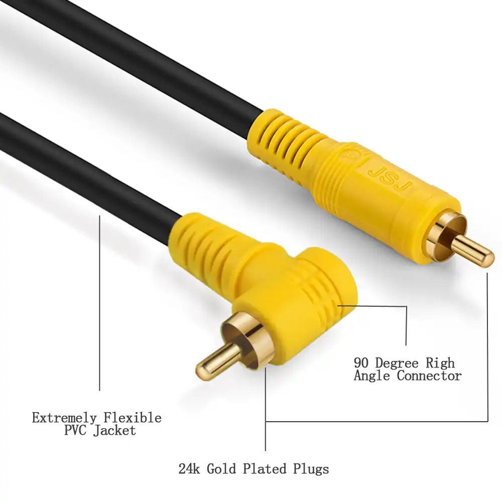 HIFI RCA Cable Right Angle SPDIF 5.1 Male to Male Coaxial Digital Audio