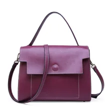 Ms. Europe and the United States Fan Tongqin wild shoulder bag Cross section cowhide cover portable Messenger bag new cowhide shoulder bag leather messenger bag buckle fashion europe and the united states portable ladies bag