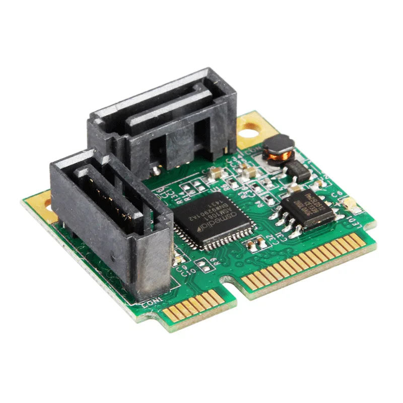 

Newest 2 Ports SATA 6G Mini PCI-E PCI Express Card SATA III 3.0 Converter to Full Size Bracket SATA3.0 EM88
