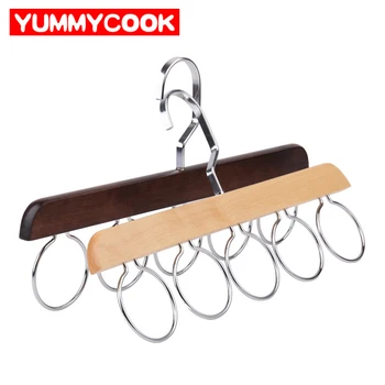 

Wooden Tie Scarf Hanger Rack Organizer Belt Clothes Hanging Wardrobe Closet Holder Household Storage Accessories Supplies Stuff