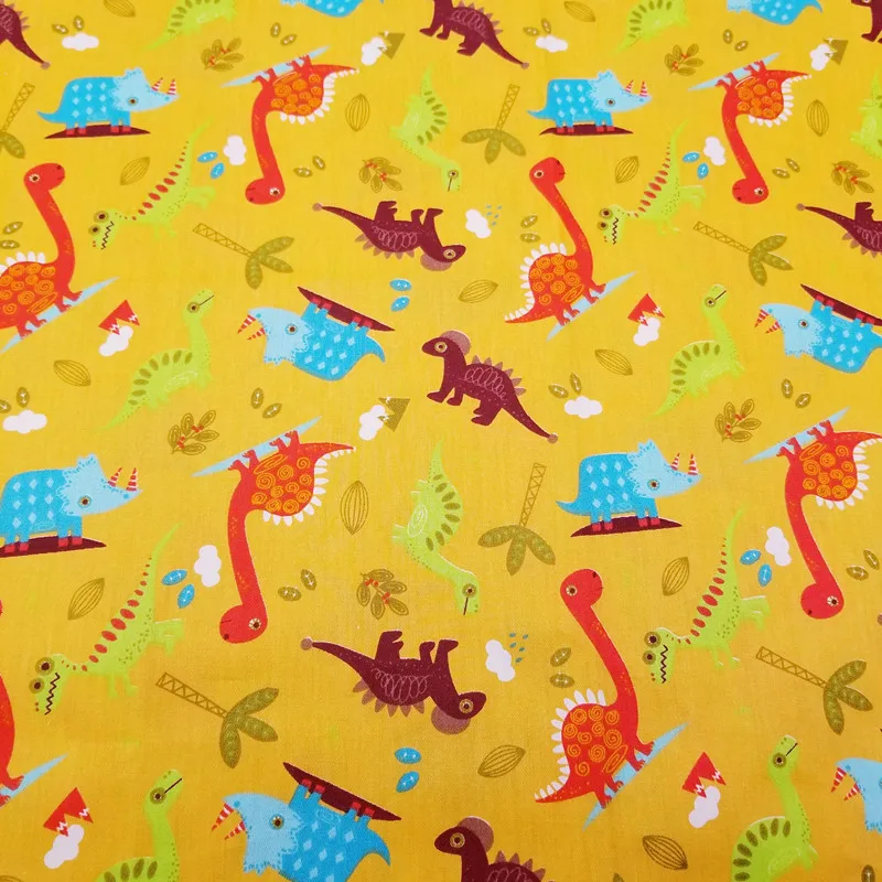 Желтая серия животных/полоса печати хлопок саржевая Ткань DIY домашний текстиль ткань для шитья пэчворк стеганая ткань для ребенка и ребенка