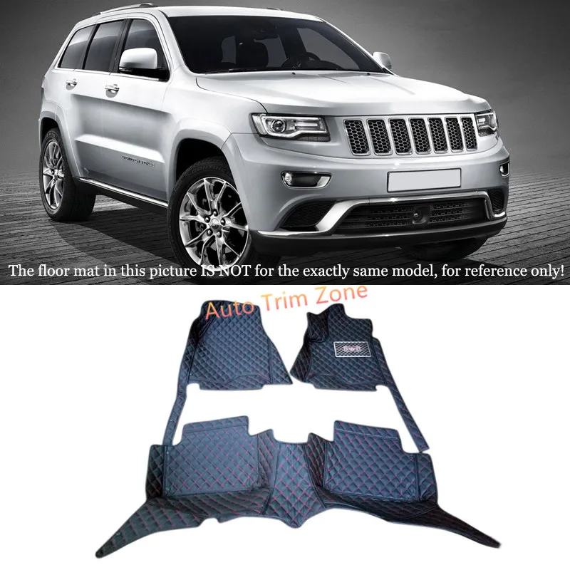 Black Interior Leather Floor Mats & Carpets Foot Pads For Jeep Grand