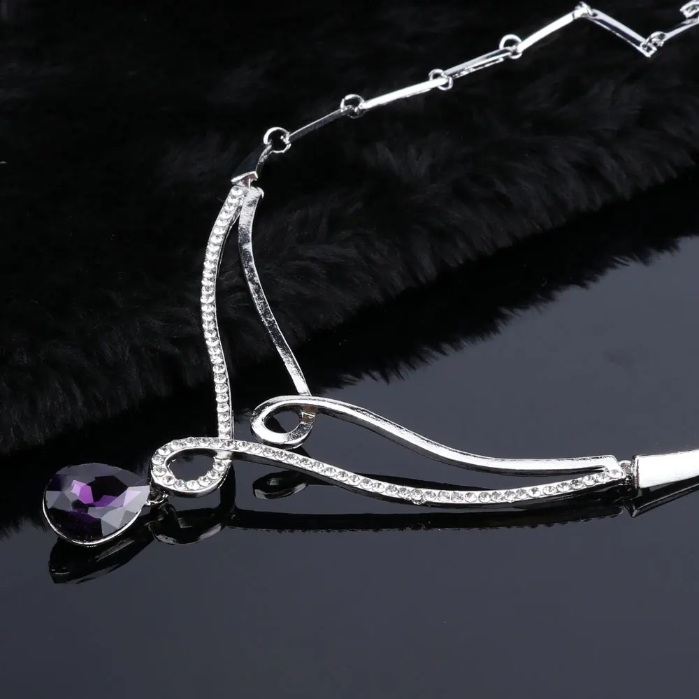 New Fashion Jewelry Sets For Women African Beads Party Crystal Water Drop Pendant Necklace Earrings Wedding Accessories