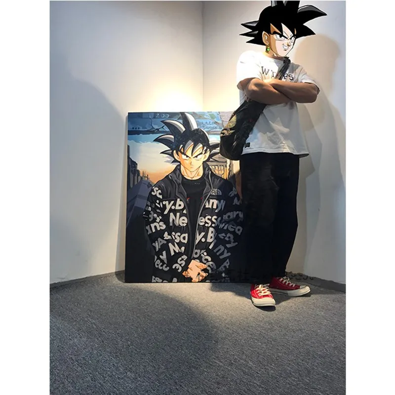 

Cartoon Dragon Ball Super Saiyan Son Goku Hand-painted Unframed Wall Paintings Bedroom Living Room Decor Housewarming Gift M1052