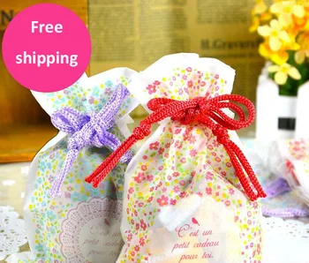 

60 Pcs Cute Small Flower Candy Drawstring packaging Bags ,Jewelry Bag,Gift Packaging Bags