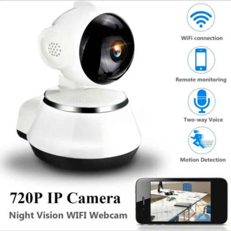 720P HD Wireless Wifi IP Camera Home Security Surveillance Camera 3.6mm Lens Wide Angle Indoor Camera Support Night Vision