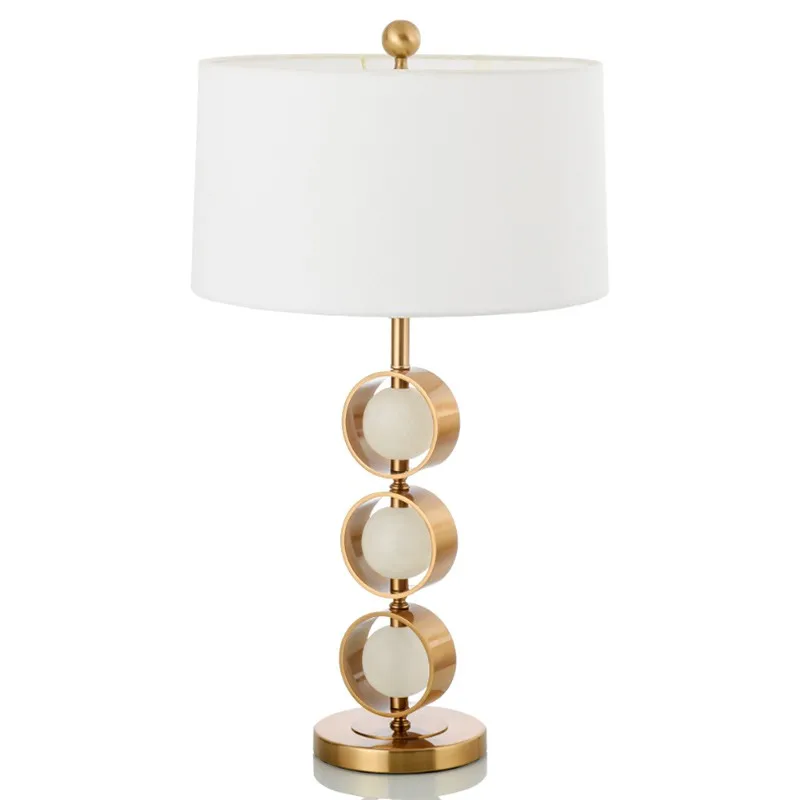 

Modern Table Lamp With Fabric Lampshade LED Lamparas de mesa Golden Metal Desk Light E27 Hotel Lighting Deco Luminaria de mesa