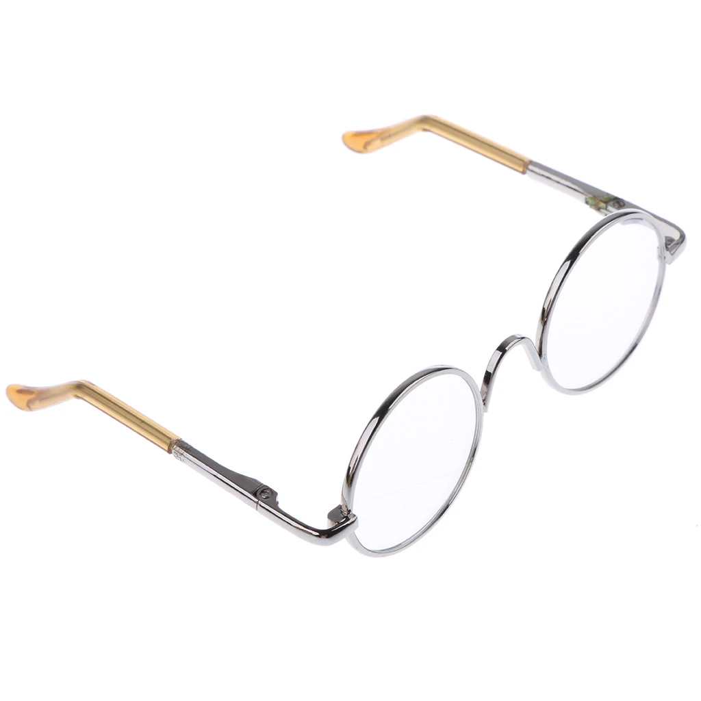 12'' Dolls 1/6 Pair Round Frame Clear Lens Glasses Eye wear For Blythe Doll Round Frame Eye Glasses Accessories Fashion