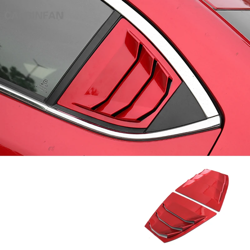 

2PCS Car Accessories Red /carbon fiber Rear Window Side Louvers Vent Panel Trim For Mazda 3 Axela 2014 2015 2016 2017 2018 C1192