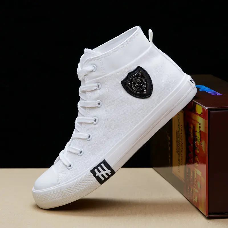 

2019 spring and summer new trend canvas shoes Korean version of the wild student high-top flat shoes
