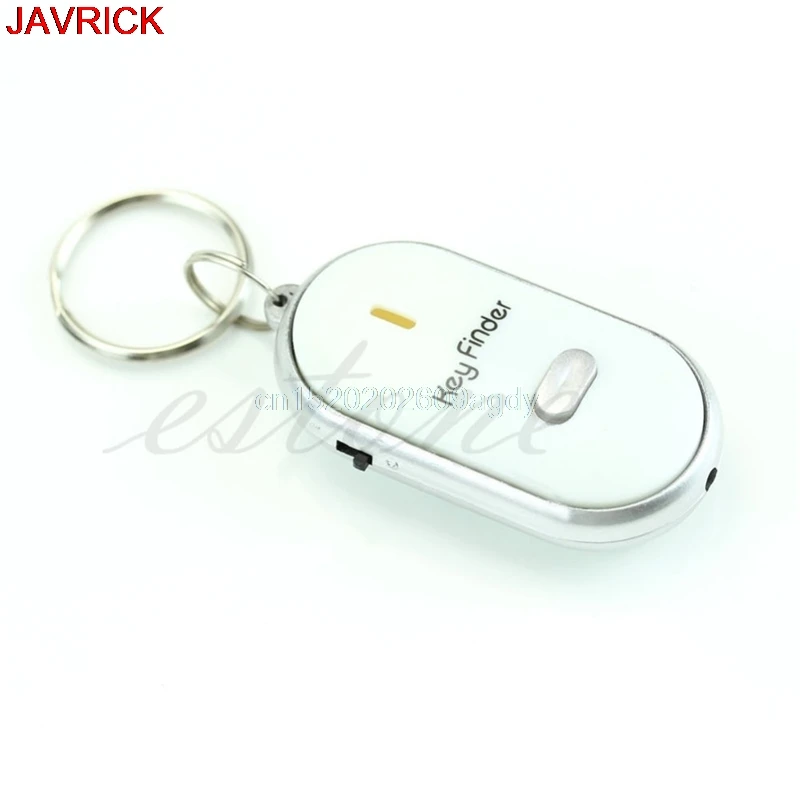 Белый светодиодный брелок со звуком свисток Управление Key Finder позволяющий быстро