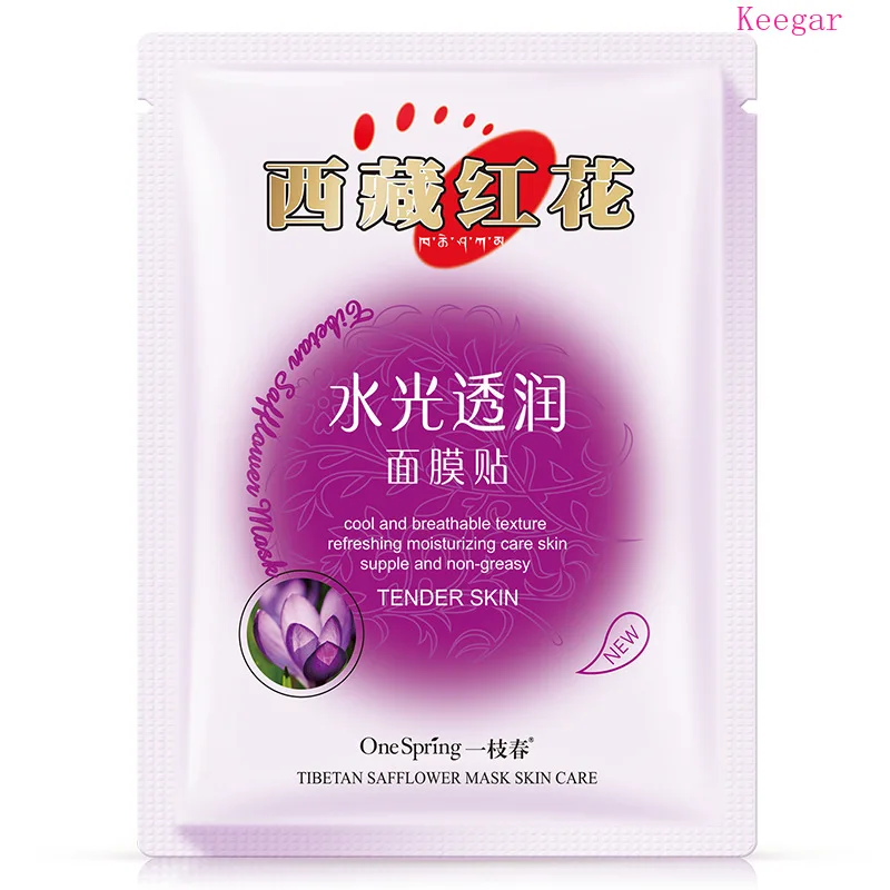 

onespring saffron crocus essence facial mask Anti-Aging Moisturizing Whitening Natural plant flower face mask skin care