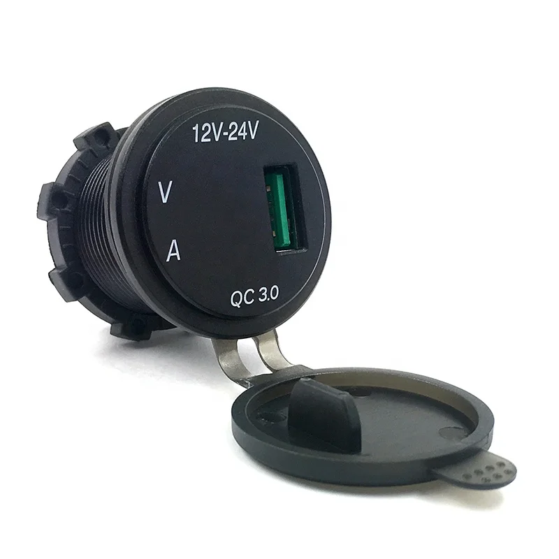 Китайский производитель QC 3,0 USB Автомобильное зарядное устройство цифровой вольтметр для автомобиля Автобус Лодка смартфон iphone