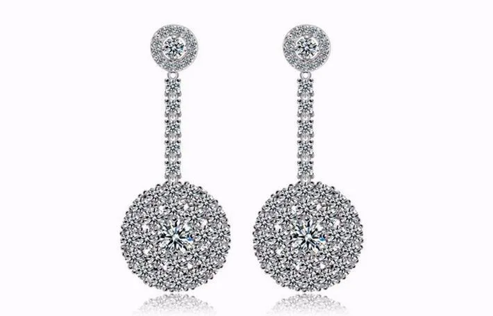 Cubic Zirconia Wedding Drop Earrings For Women 18k Gold Plated Evening Party Bridal Dangle Earring Fine Jewelry Brincos Pingents   1