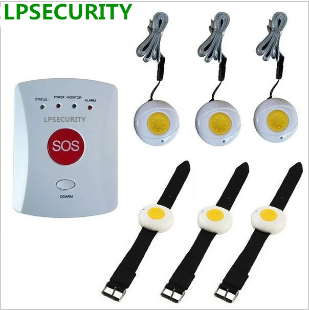 LPSECURITY SOS сигнализация беспроводной GSM сигнализация Домашняя безопасность пожилых людей помощник от 1 до 8 с аварийной кнопки тревоги