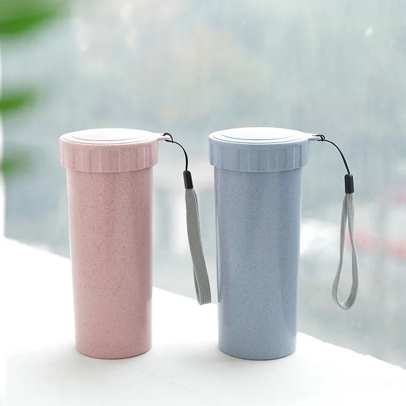 2.1Pastoral Wheat Straw Hand cup with lid Fashion Travel Cups Of Coffee Cup Student Sport Cheap And Accessible Drinking cup